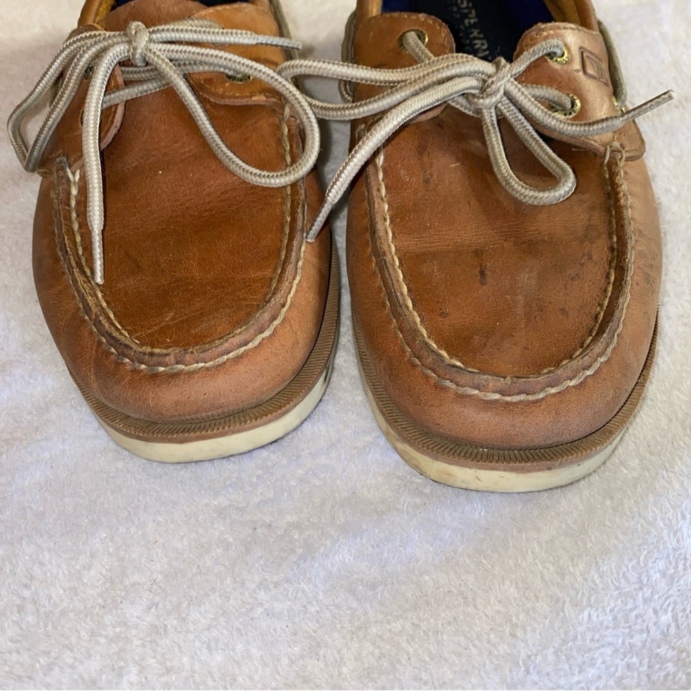Sperry Top-Sider Mens 9 M Leather Boat Shoes Brown Cognac STS12002 Preppy Adult - Picture 2 of 13